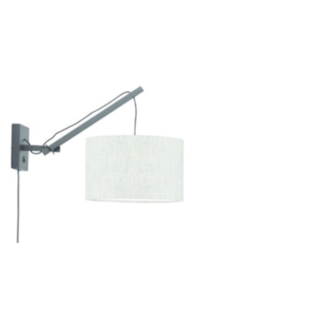 Good&Mojo Wandlamp Andes bamboe zwart/kap 32x20cm ecolin. licht, S