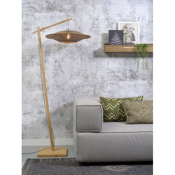 Good&Mojo Good&Mojo vloerlamp Bali naturel of zwart met korte arm