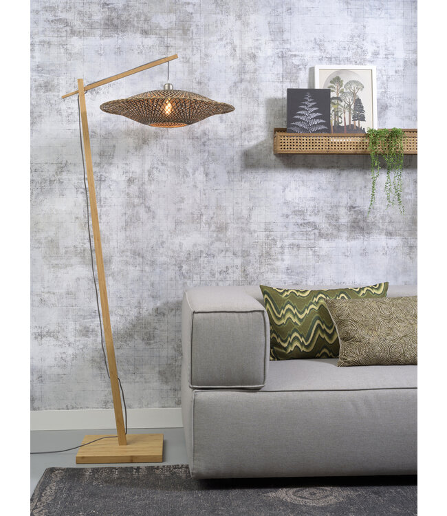 Good&Mojo vloerlamp Bali naturel of zwart met korte arm
