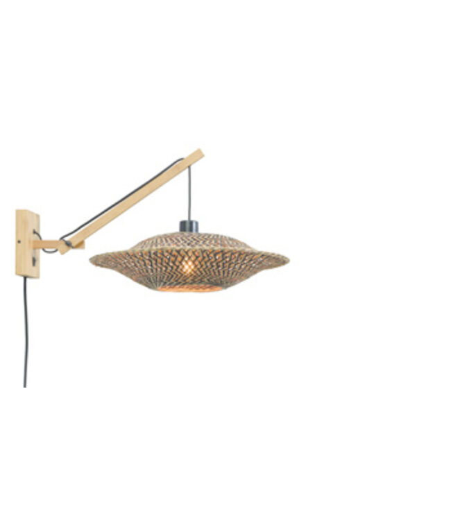Good&Mojo wandlamp Bali Small naturel of zwart met korte arm