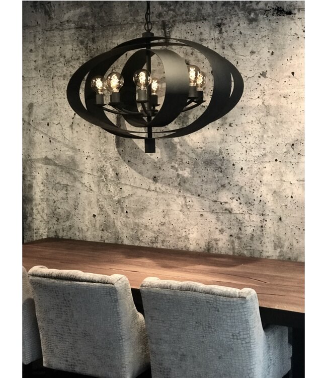 Hanglamp Malibu in bladzilver of industrial dark