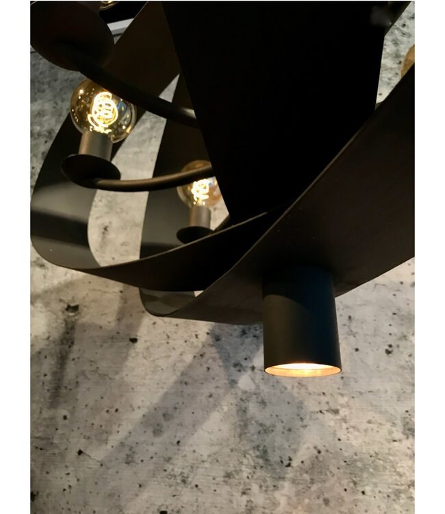 Hanglamp Malibu in bladzilver of industrial dark