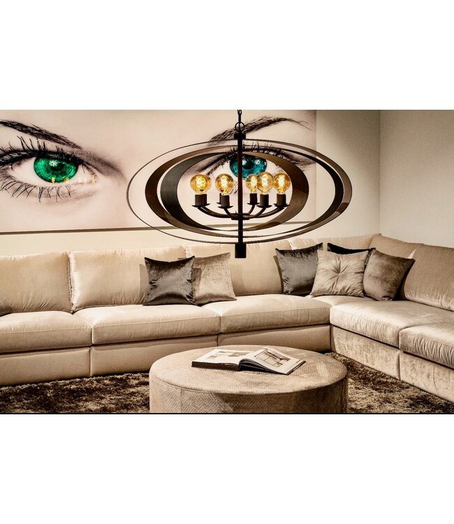 Hanglamp Malibu in bladzilver of industrial dark