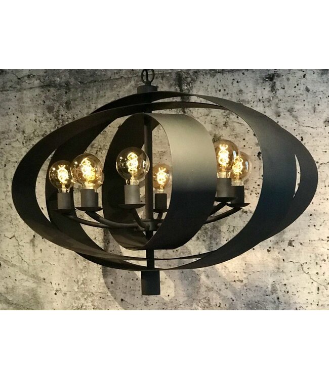 Hanglamp Malibu in bladzilver of industrial dark