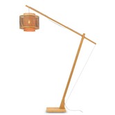 Vloerlamp Bhutan bamboe naturel met lange arm