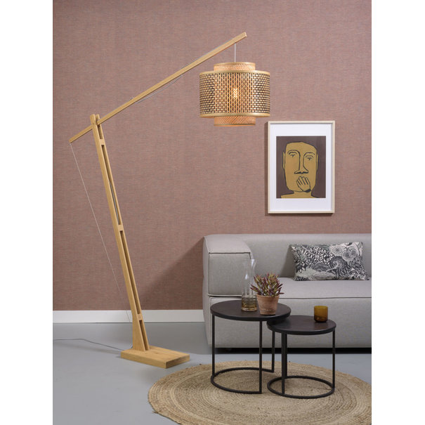 Good&Mojo Vloerlamp Bhutan bamboe naturel met lange arm