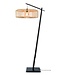 Vloerlamp BROMO bamboe zwart met lampenkap in 2 maten