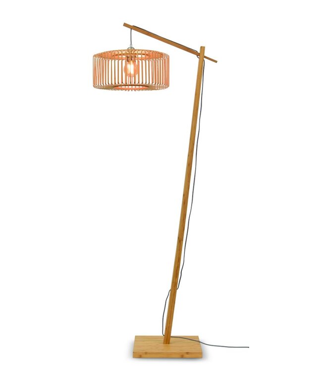 Vloerlamp BROMO bamboe naturel met lampenkap in 2 maten