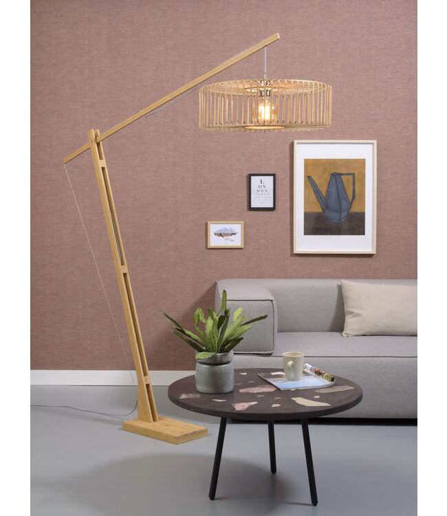 Vloerlamp BROMO bamboe naturel XL verstelbaar