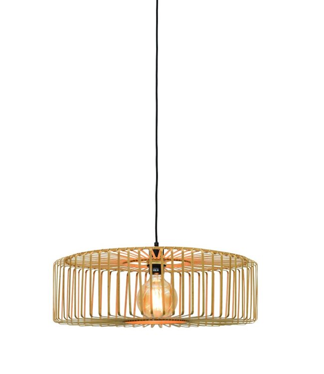 Hanglamp BROMO bamboe naturel met ronde lampenkap in 2 maten