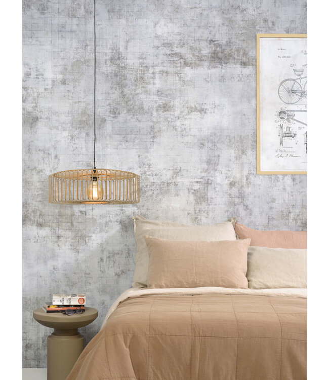 Hanglamp BROMO bamboe naturel met ronde lampenkap in 2 maten