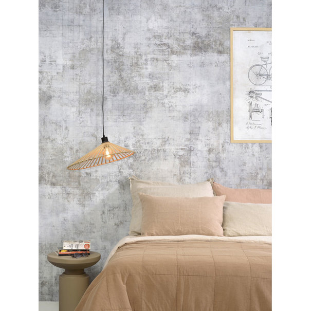 Good&Mojo Hanglamp BROMO bamboe naturel met asymmetrische lampenkap in 3 maten