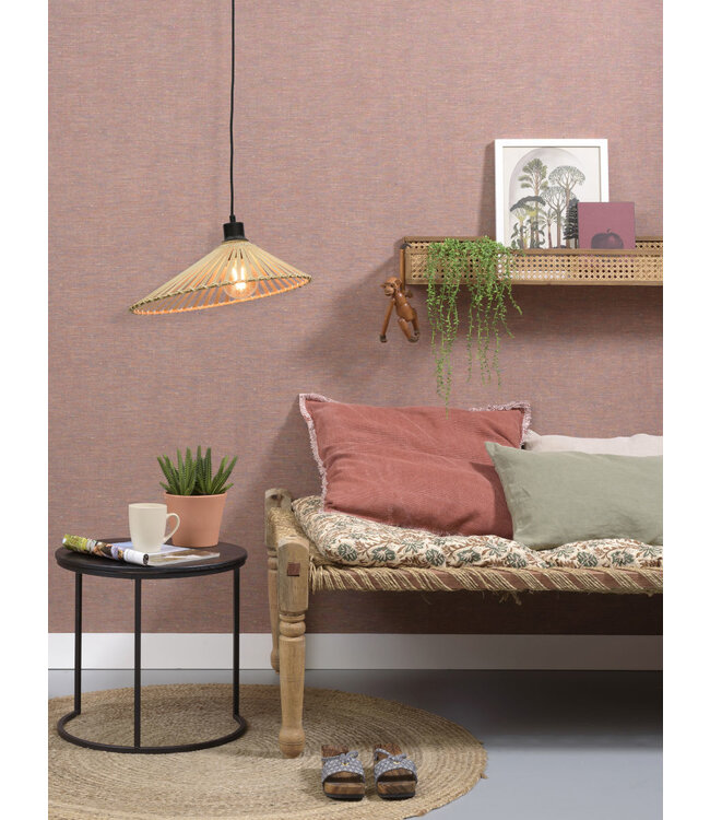Hanglamp BROMO bamboe naturel met asymmetrische lampenkap in 3 maten
