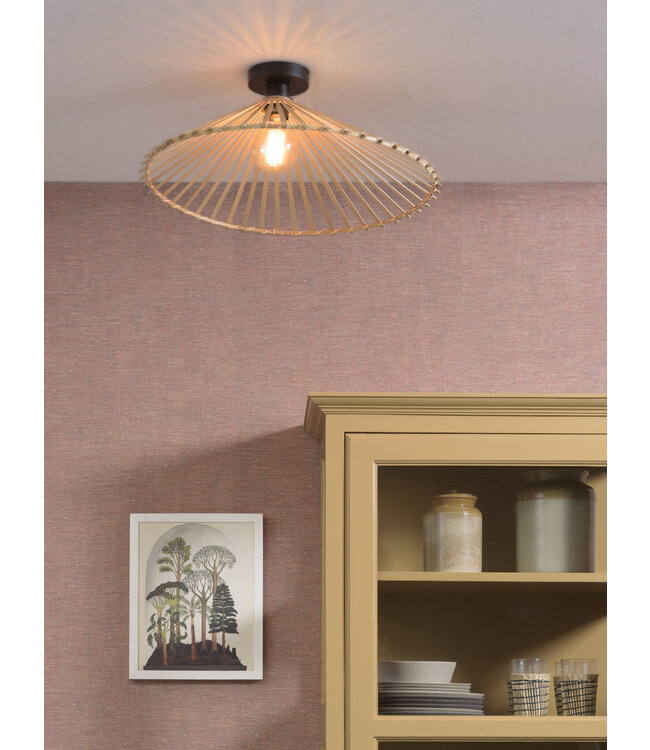 Plafonnière BROMO bamboe naturel asymmetrisch in 3 maten