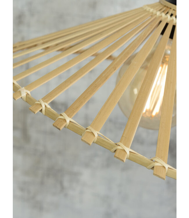 Plafonnière BROMO bamboe naturel asymmetrisch in 3 maten