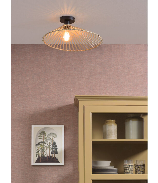 Plafonnière BROMO bamboe naturel asymmetrisch in 3 maten