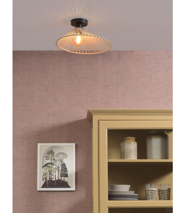 Plafonnière BROMO bamboe naturel asymmetrisch in 3 maten