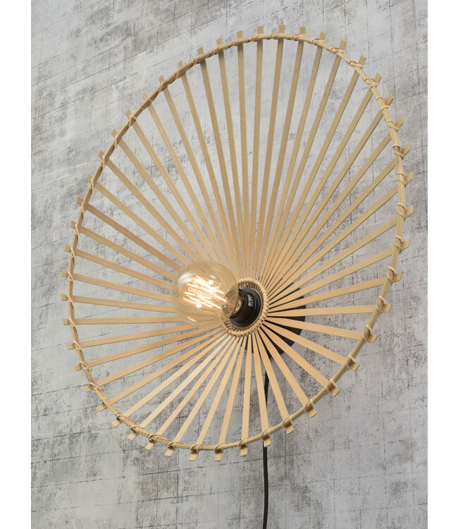 Wandlamp BROMO bamboe naturel asymmetrisch in 3 maten