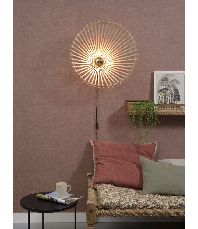 Wandlamp BROMO bamboe naturel asymmetrisch in 3 maten