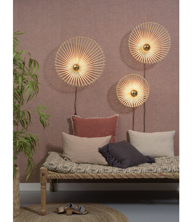 Wandlamp BROMO bamboe naturel asymmetrisch in 3 maten
