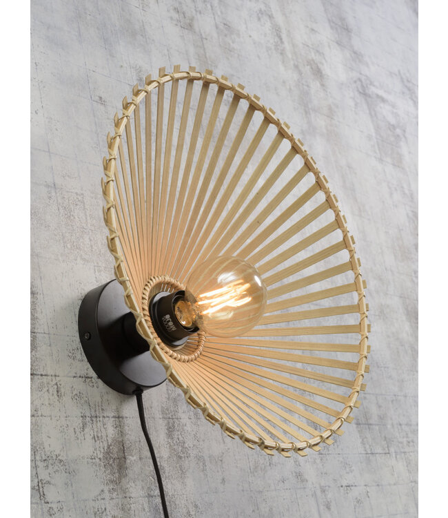 Wandlamp BROMO bamboe naturel asymmetrisch in 3 maten
