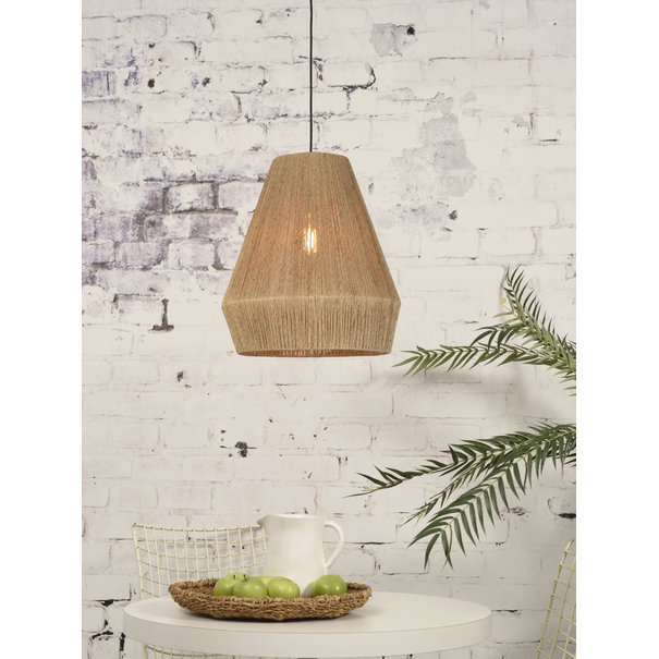 Good&Mojo Hanglamp Iguazu cone in jute naturel | 2 maten