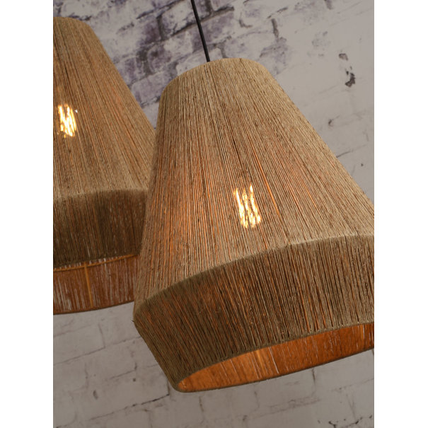 Good&Mojo Hanglamp Iguazu cone in jute naturel | 2 maten