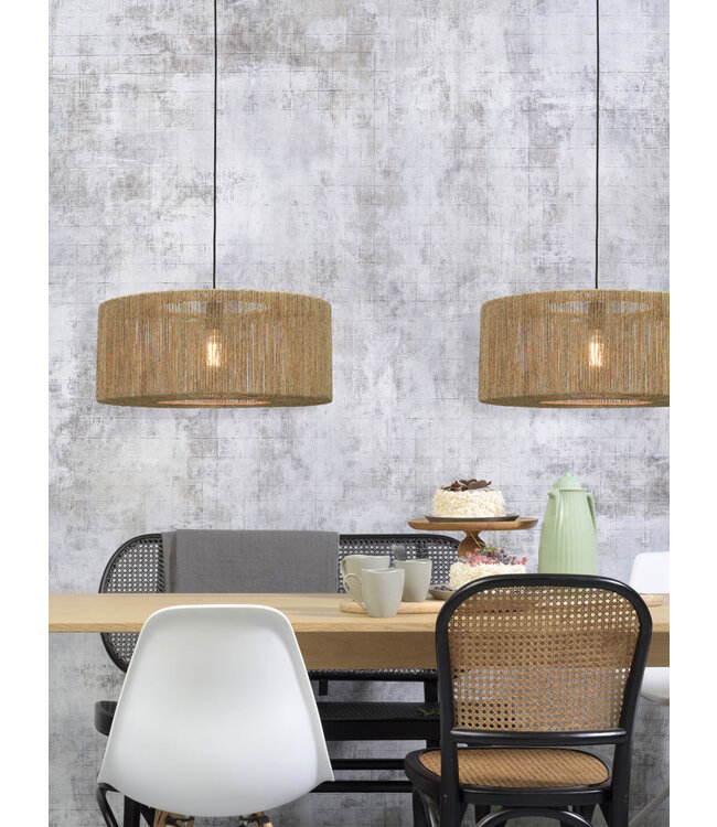 Hanglamp Iguazu rond in jute naturel | 2 maten