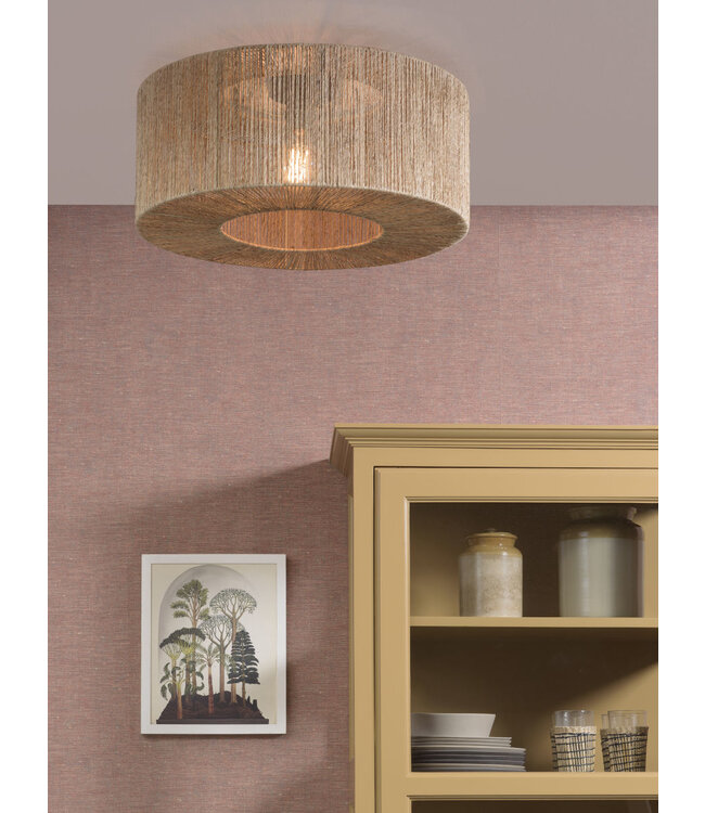 Good&Mojo plafondlamp Iguazu rond in jute naturel