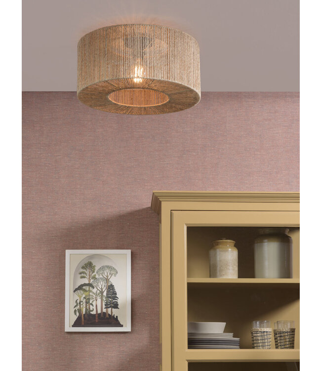 Good&Mojo plafondlamp Iguazu rond in jute naturel