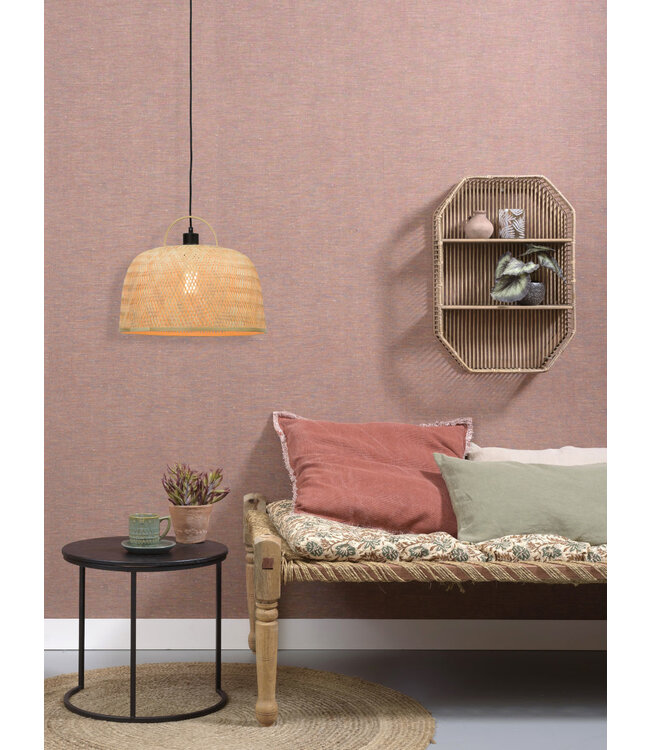 Hanglamp SERENGETIE bamboe naturel met ronde lampenkap in 2 maten