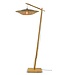 Vloerlamp KALIMANTAN met vaste arm in zwart en naturel
