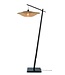 Vloerlamp KALIMANTAN met vaste arm in zwart en naturel