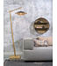 Vloerlamp KALIMANTAN met vaste arm in zwart en naturel