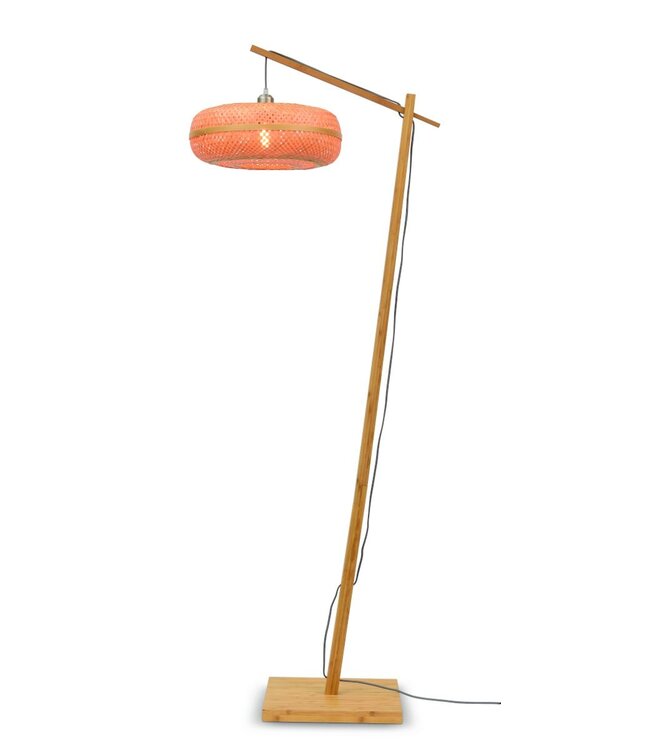 Vloerlamp PALAWAN bamboe naturel met lampenkap in 2 maten