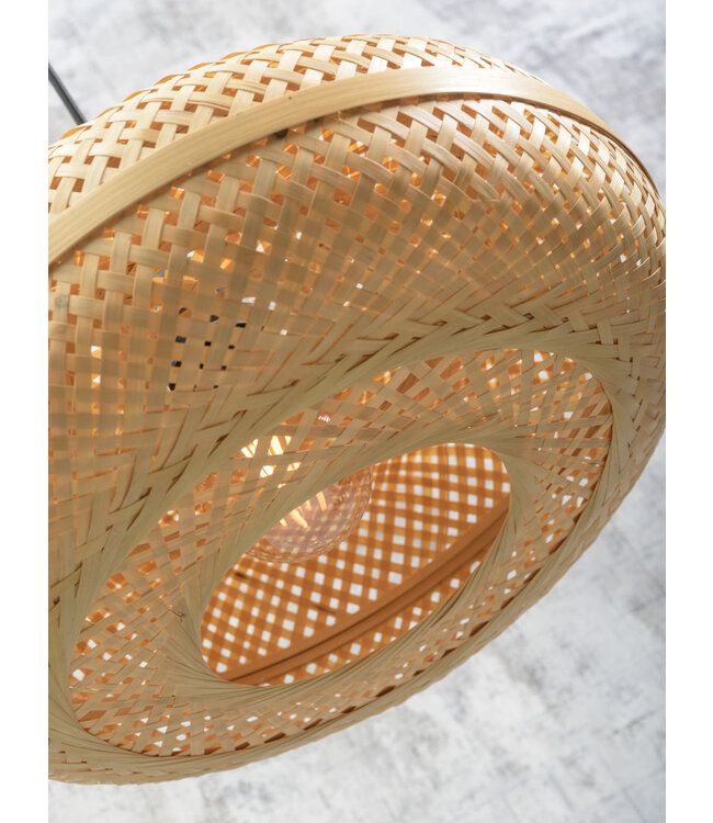 Wandlamp Palawan bamboe naturel met korte arm