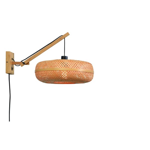 Good&Mojo Wandlamp Palawan bamboe naturel met arm Small