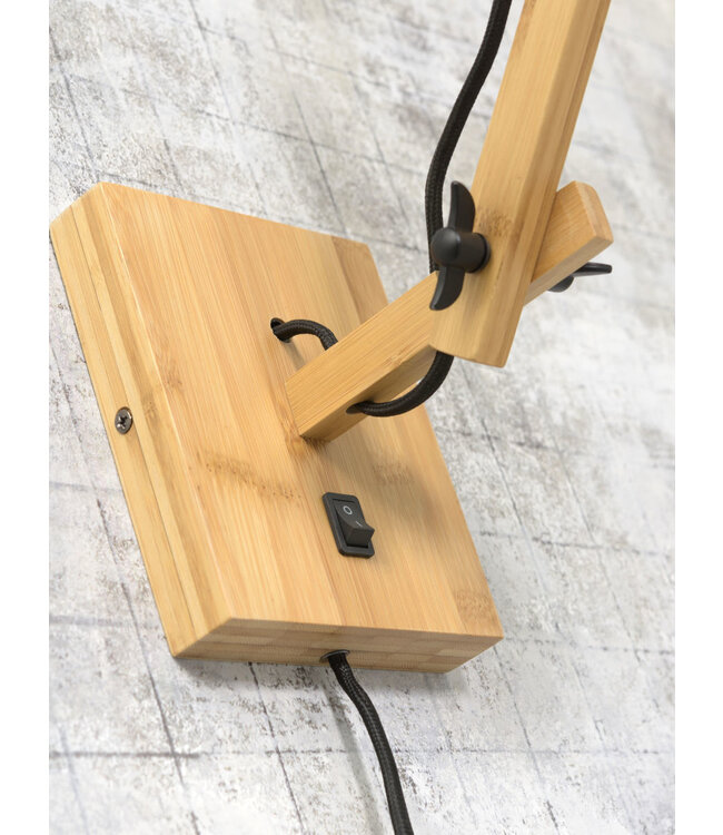 Wandlamp Palawan bamboe naturel met korte arm