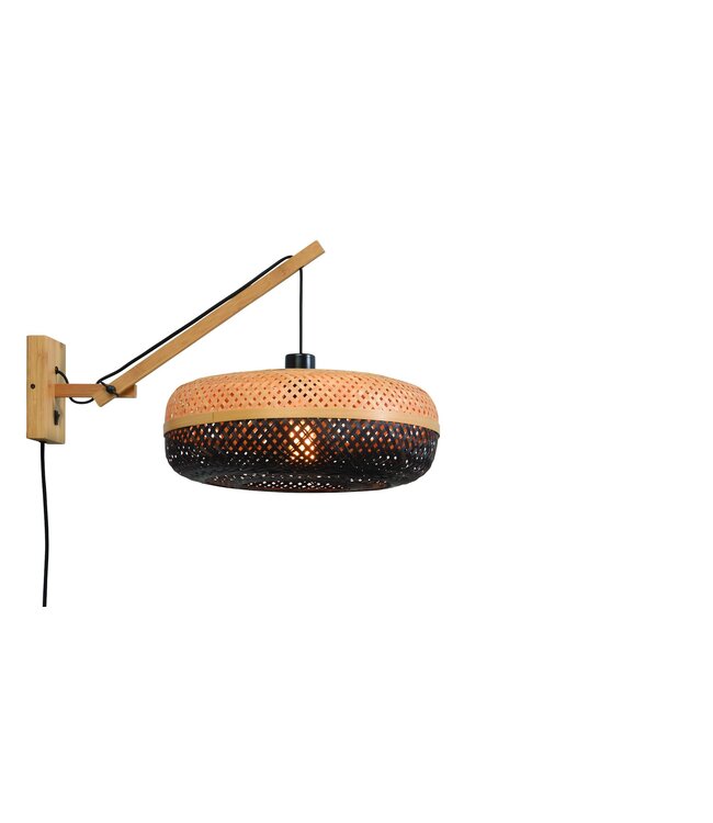 Wandlamp Palawan bamboe naturel met korte arm