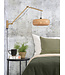 Wandlamp Palawan bamboe naturel met arm Large