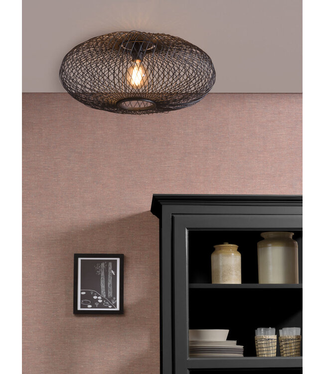 Plafonnière CANGO bamboe naturel of zwart maat M