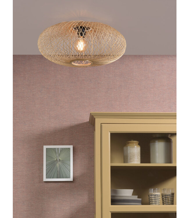 Plafonnière CANGO bamboe naturel of zwart maat M
