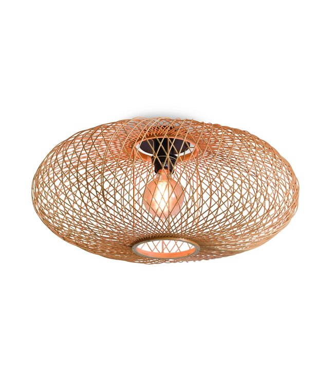 Plafonnière CANGO bamboe naturel of zwart maat M