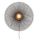 Wandlamp Cango bamboe verticaal rond in zwart of naturel