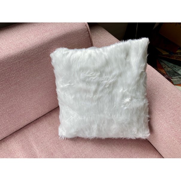 Cosy @ Home Kussen Fluffy wit 45 x 45 cm