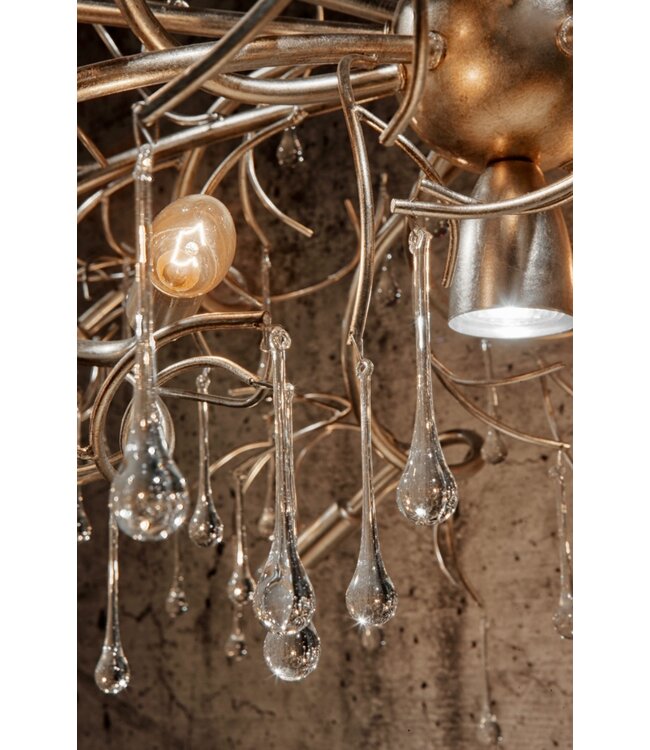 Leclercq & Bouwman hanglamp COMO rond 80 cm in bladzilver of brons