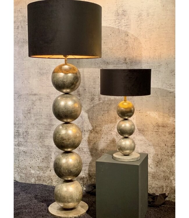 Leclercq & Bouwman vloerlamp Boss met 5 bollen Silver Cream