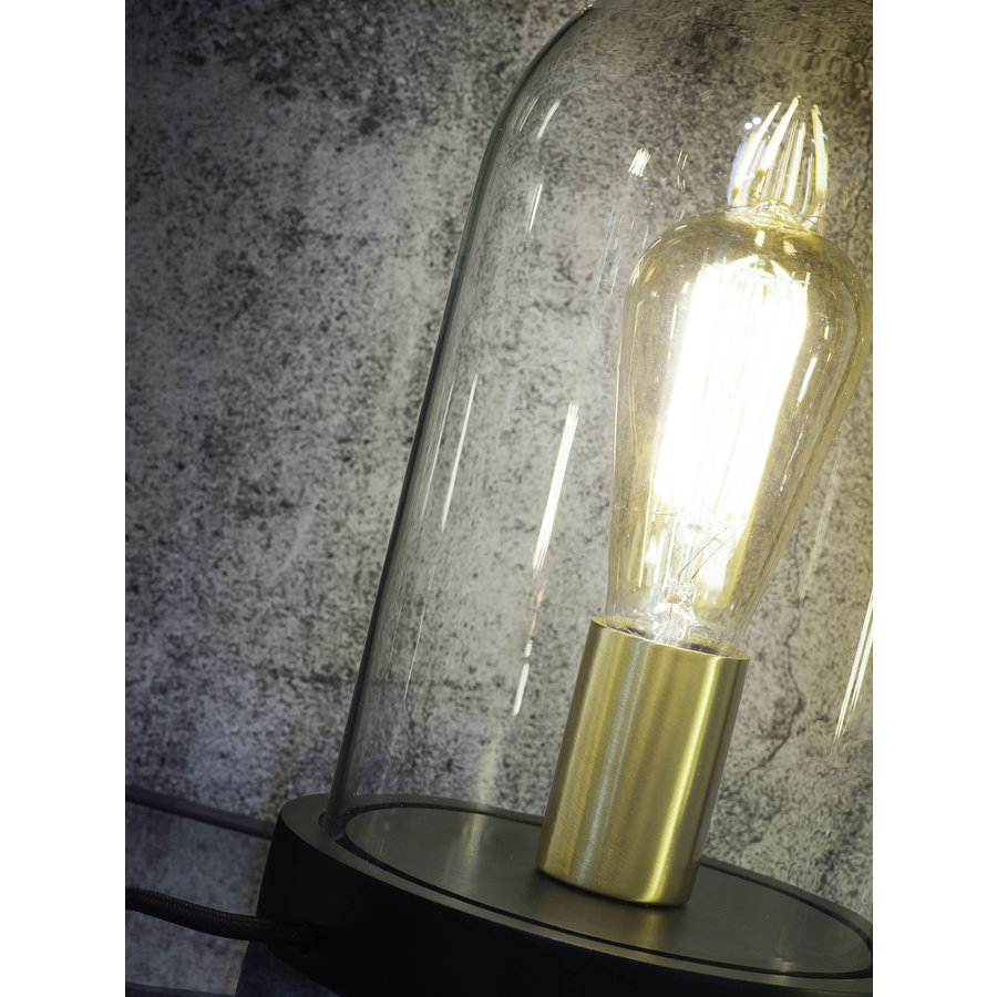 Tafellamp Seattle van glas en hout-4