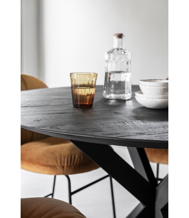Eettafel Timeless Black Shape rond, 2 maten