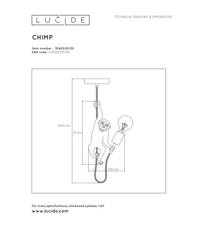 Lucide Hanglamp Extravaganza Chimp